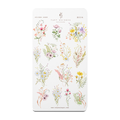 Hoja De 14 Stickers Botánicos Romantic Bullet Bujo Scrapbook - buy online