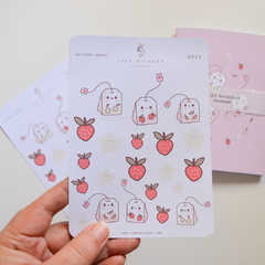 Hoja De 21 Stickers kawaii "Saquitos de té" - comprar online