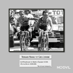 Fotografía del diario L'Équipe "Bernard Hinault et Greg Lemond"
