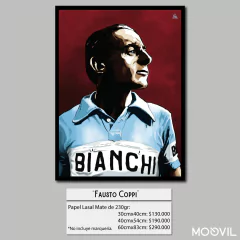 Litografía "Fausto Coppi" por Greg Illustrateur