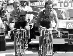 Fotografía del diario L'Équipe "Bernard Hinault et Greg Lemond" en internet