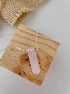 Colar cristal de pedra natural com corrente - comprar online