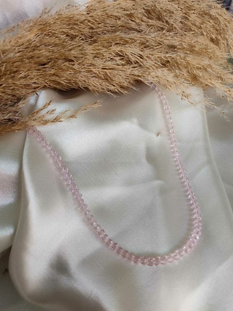 Chocker Miçangas Rosa bebê