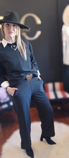 Palazo Velvet Plush Negro - comprar online