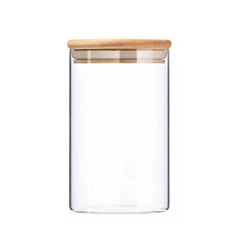 FRASCO VIDRIO TAPA BAMBU 950ml - comprar online