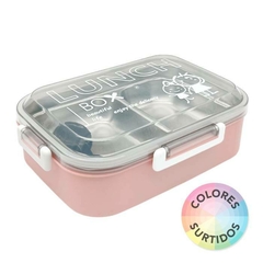 LUNCHERA ACERO/PLASTICO 4 TRABAS - comprar online