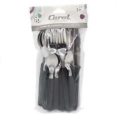 SET CUBIERTOS CAROL 16 pz NEGRO - comprar online