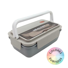 LUNCHERA PLASTICA RECT. C/CUBIERTOS - comprar online