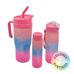SET VASO 1200ml + 2 BOTELLAS PLAST. en internet