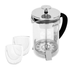 SET CAFETERA HUDSON FRA. ACERO +2 VASOS - comprar online