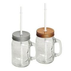 CHOP FRASCO VIDRIO C/TAPA Y SORBETE - comprar online