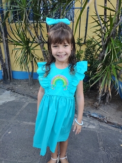 Vestido Arco-íris Azul