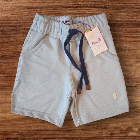 Bermuda moleton azul bebê