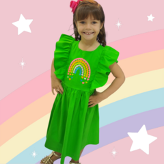 Vestido Arco-íris verde