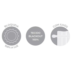 Cortina CORTA LUZ PVC ILHOS 260x170 Blackout 100% - Akasa - loja online
