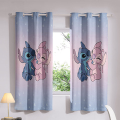 Cortina Corta Luz STITCH LOVE Decorativa Blackout 100% PVC - Akasa na internet