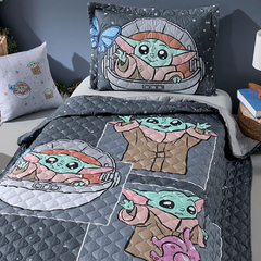 Cobre Leito Solteiro Disney STAR WARS BABY YODA (toque ACETINADO 250 Fios) - Akasa - comprar online