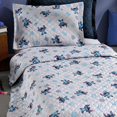 Cobre Leito Stitch Fun com Porta Travesseiro - Akasa - comprar online