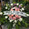 Coroa fúnebre - tons rosas