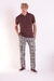 Calça de Alfaiataria Gianfranco Xadrez Marrom - comprar online