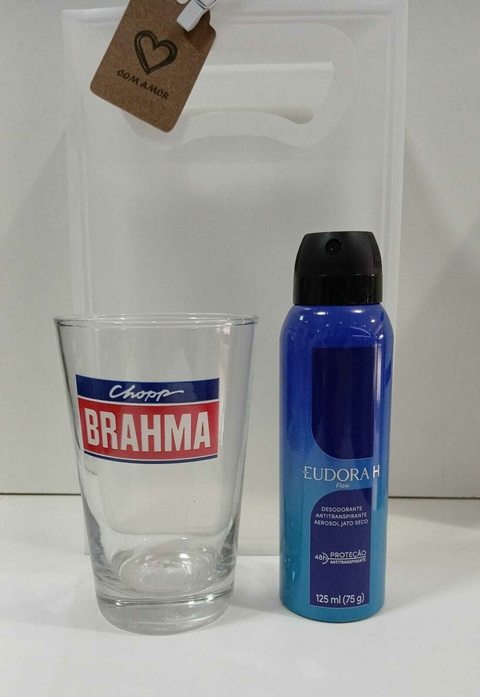 Presente Desodorante Eudora e Copo de Vidro Brahma