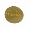 TOPO DECORATIVO DISCO PARABENS DOURADO 7CM UNID