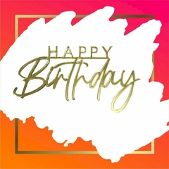 TOPO DECORATIVO LELA FRONTAL H BIRTHDAY DOURADO 11X6CM
