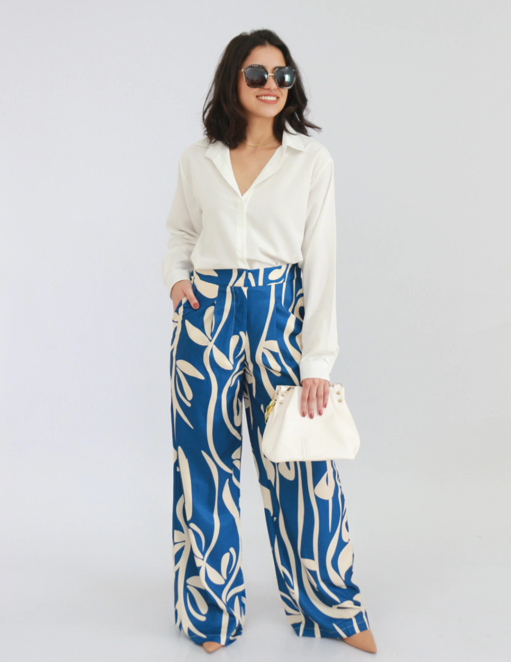CALÇA MAMÔ ESTAMPADA AZUL