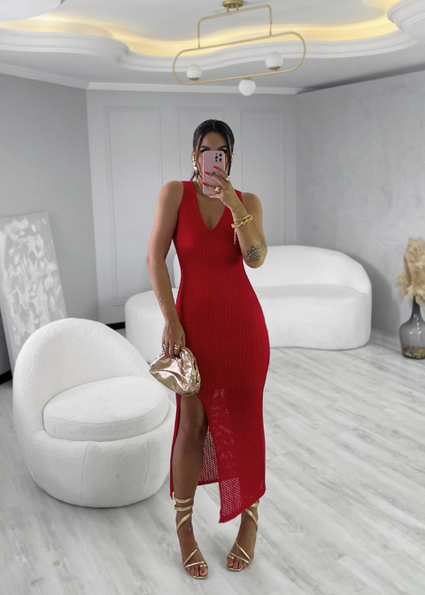 Vestido Tricot Modal Fenda