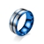 Anillo Plateado esmerilado de ranura media Azul 8mm