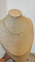 Colar Aro 2mm com Pingente Coração Vazado Cristal Dourado