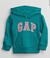 Moletom Gap flanelado unissex verde com logo rosa