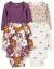 kit body manga longa roupa de frio bebe menina carters roxo floral