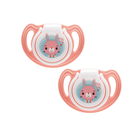 Kit 2 Chupetas Fisher-Price Tam 2 Rosa Com Case Esterilizador 6-18m