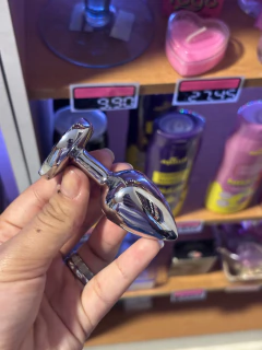 Plug Anal Em Metal Com Joia Coração Tamanho P - Intimo G Sex Shop