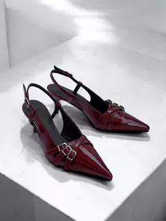 STILETTOS CHELSEA SIMIL CUERO CHAROL BORDO - comprar online