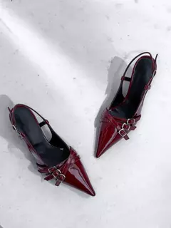 STILETTOS CHELSEA SIMIL CUERO CHAROL BORDO - Anton