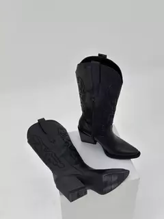 TEXANAS RENATA CUERO NEGRO - comprar online