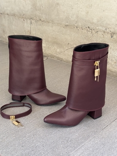 BOTINETA ORION SIMIL CUERO BORDO - comprar online