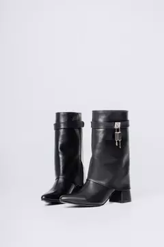 BOTINETA ORION SIMIL CUERO NEGRO - comprar online