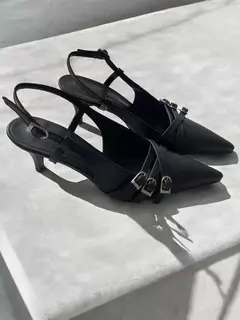 STILETTOS CHELSEA SIMIL CUERO NEGRO - comprar online