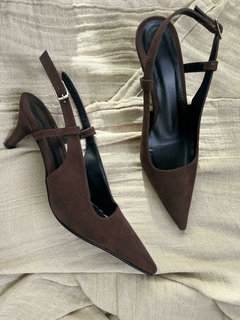 STILETTO CHER GAMUZA CHOCOLATE - comprar online