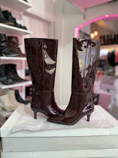 BOTAS VALENTINA SIMIL CUERO CHAROL BORDO - comprar online