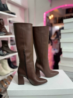 BOTAS KIM SIMIL CUERO CHOCOLATE - tienda online