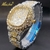 Relógio de ouro para mulheres elegantes e diamante iced out hip hop relógios de quartzo