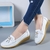 Sapatos alpargatas slip-on com saltos baixos para mulheres, casual.