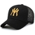 Chapéus snapback de malha unissex, bonés de poliéster, preto, casual, esporte