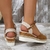 Sandálias femininas de dedo fechado, sapatos com fivela - Compre BEM