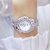 Elegante pulseira de ouro relógio para mulher marca luxo strass à prova d água - comprar online