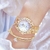 Elegante pulseira de ouro relógio para mulher marca luxo strass à prova d água na internet